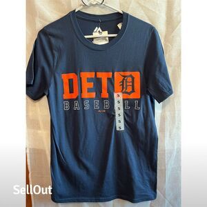 MLB Detroit Tigers Men's T-Shirt Blue Graphic Print Short Sleeve S